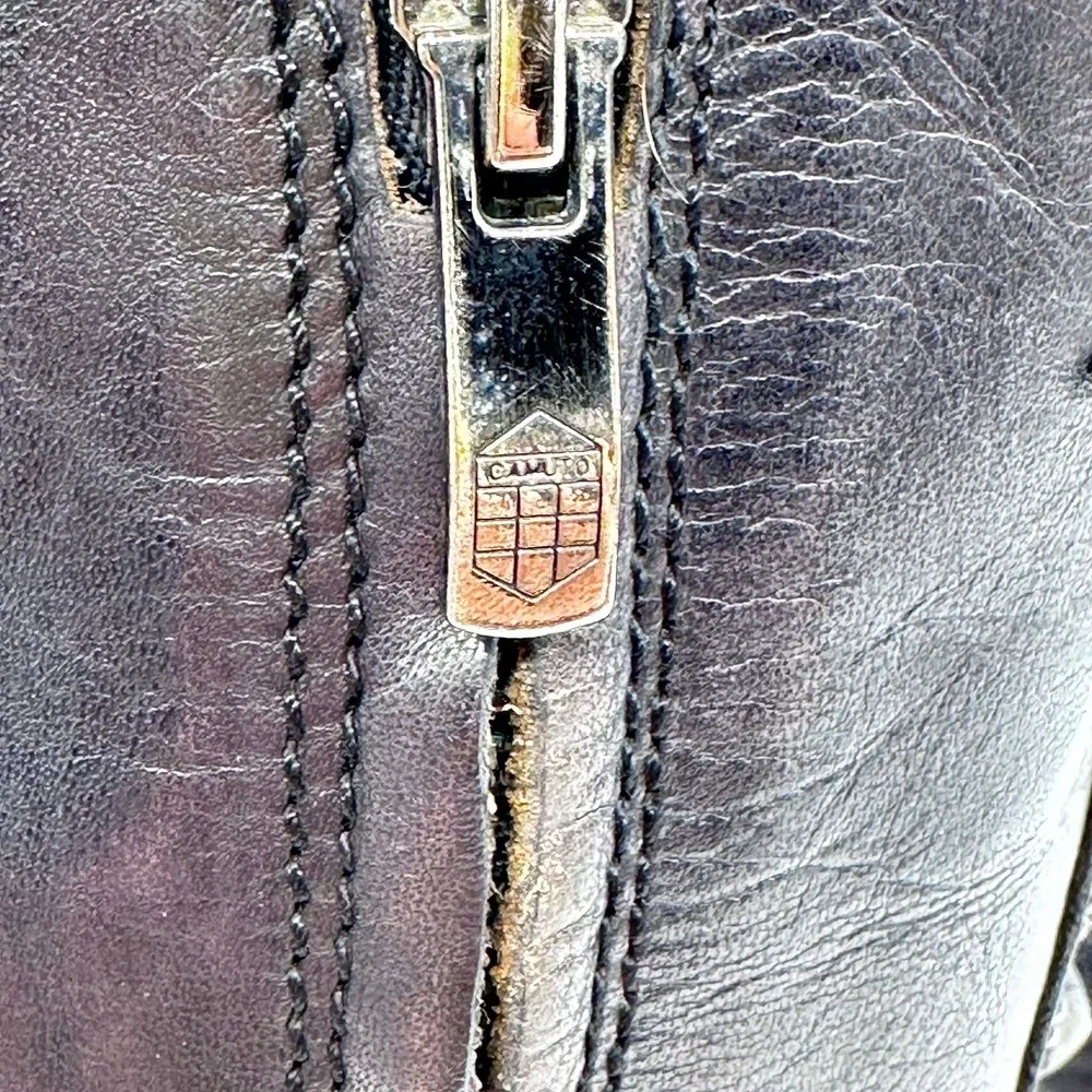 Vince Camuto Bollo Black Leather Knee High Biker Moto Goth Studded Boots 6.5 B - Picture 10 of 16